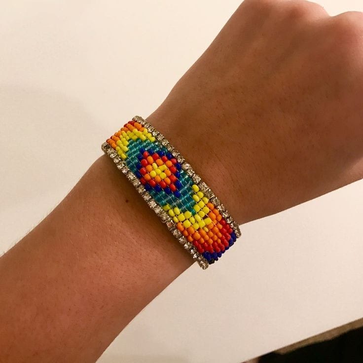 Unique Beaded Bracelets with one of a kind Andean Designs made by Ecuadorian Indigenous Women