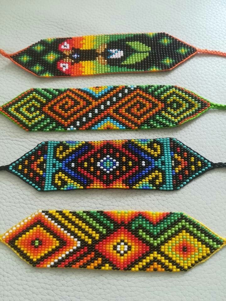 One of a kind Beaded Bracelets with unique Jungle Animal Designs made by Ecuadorian Indigenous Women