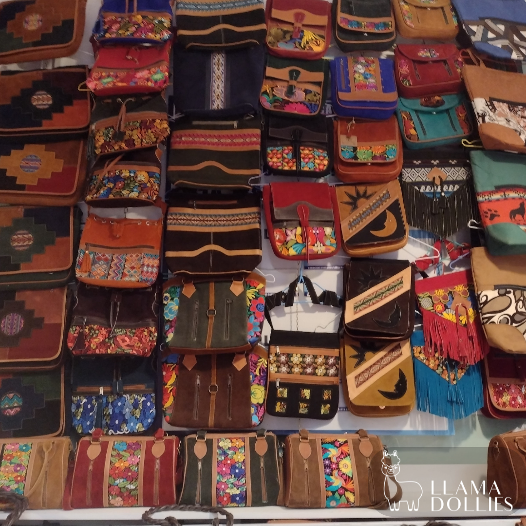 Indigenous Hand Made Suede w/Wool accents Handbag-Ecuador/Hand strap Suede Purse, Boho Purse