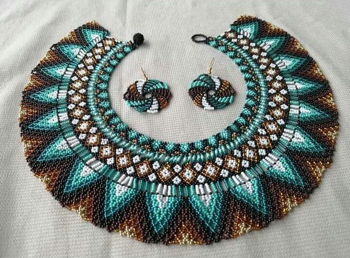 Beautiful Set of Necklace and Earrings Handmade by Ecuadorian Artisan Women 11