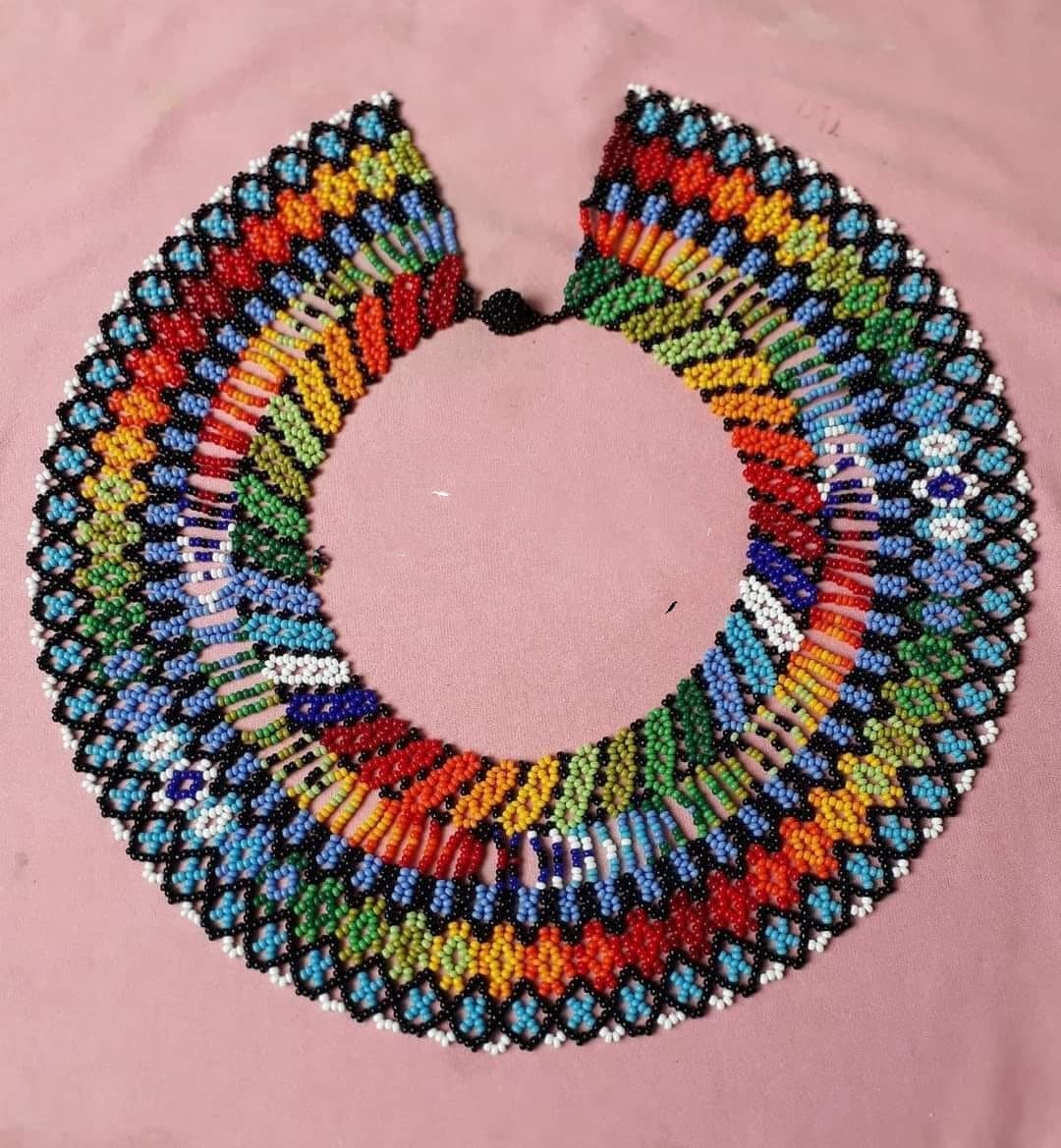 Huge Colorful Beaded Necklace Handmade by Ecuadorian Artisan Women
